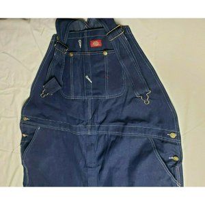 Dickies Men's Bib Overall Cotton Blue Carpenter Utility Coveralls Workwear 48x32